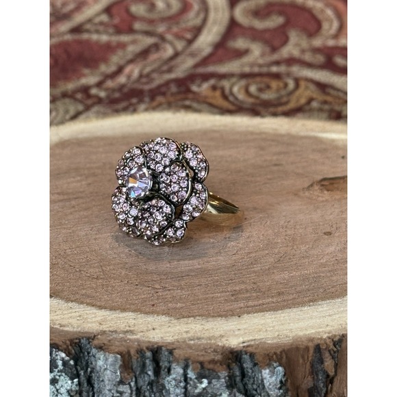 Flower Statement Ring Cocktail Costume Jewelry Light Pink‎ Sz 8 - Picture 4 of 8